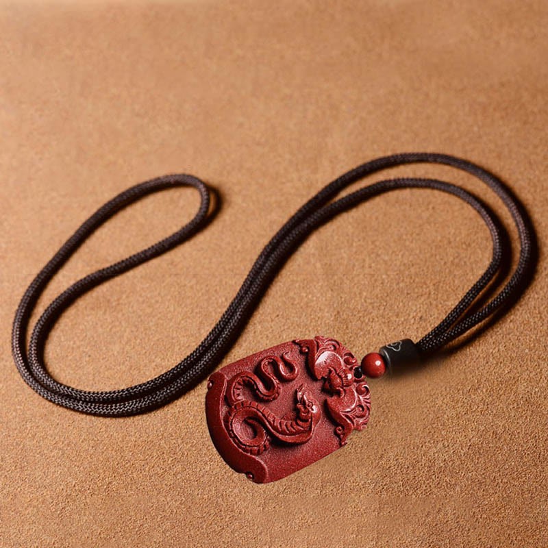 Chinese Zodiac Cinnabar Calm Concentration Necklace Pendant