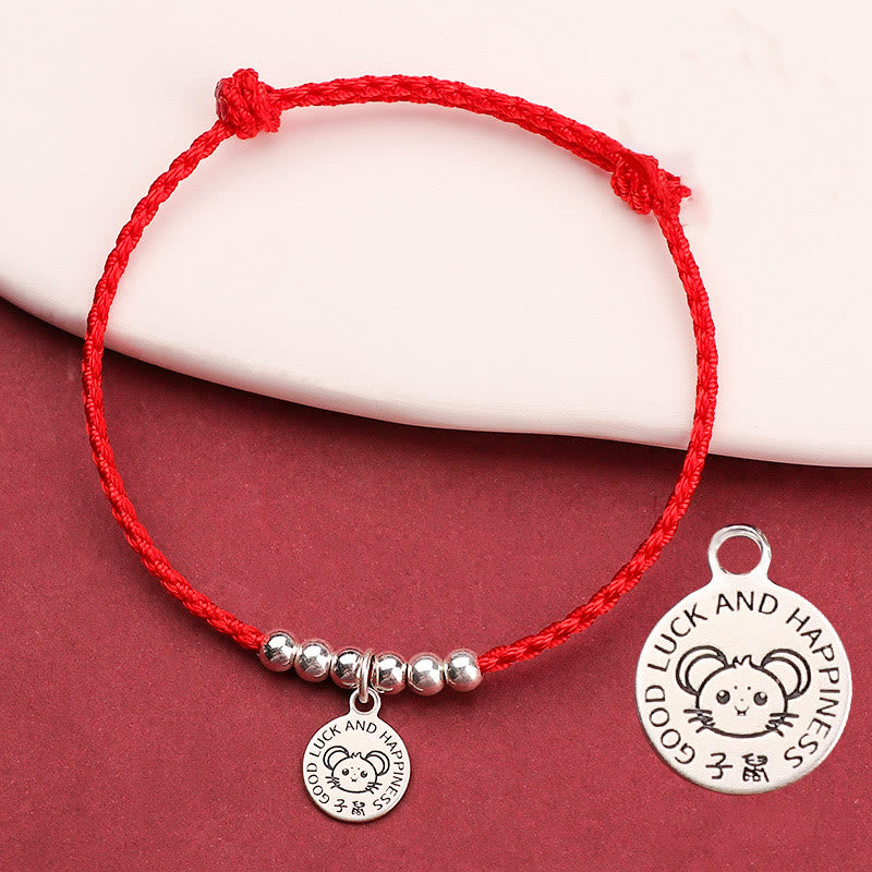 Chinese Zodiac Kid Red String 999 Sterling Silver Protection Bracelet