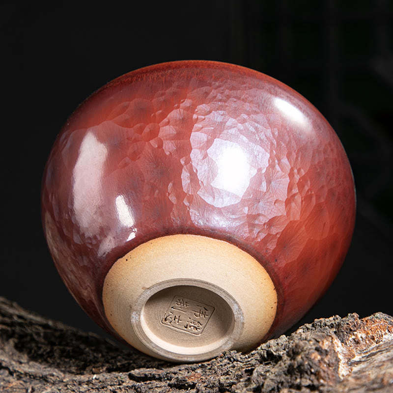 Handmade Chinese Jianzhan Lotus Design Ceramic Teacup Kung Fu Tea Cup