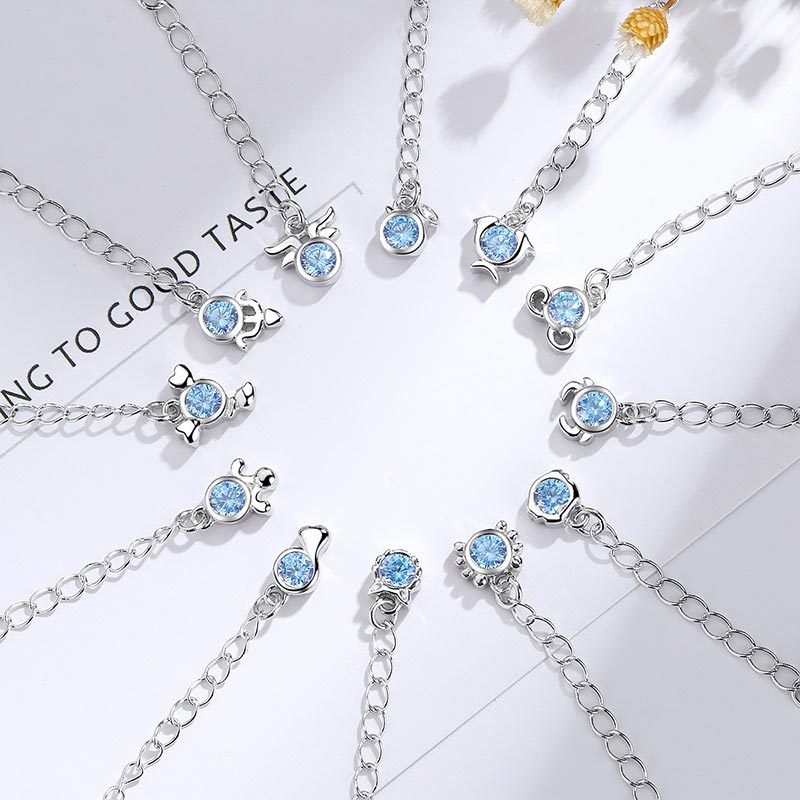 925 Silver Plated Copper 12 Constellations of the Zodiac Charm Bracelet
