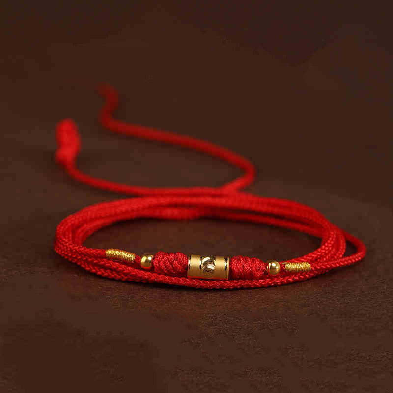 mystic zen Stone 999 Solid Gold Red String Belly Chain
