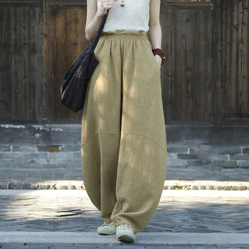 Cotton Linen Pants Harem Trousers Loose Zen Yoga Tai Chi Women's Pants
