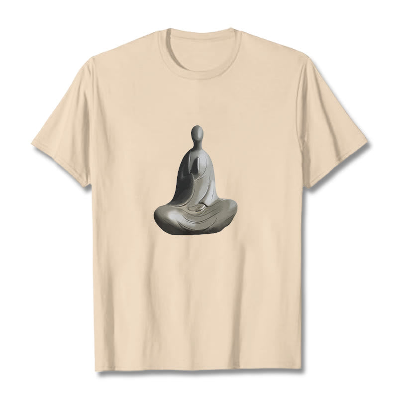 Gray Formless mystic zen Pattern Cotton Tee T-shirt