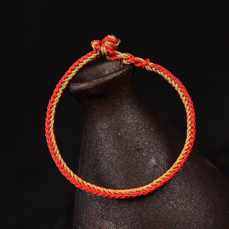 Two-Color Rope Handcrafted Eight Thread Peace Knot Bracelet
