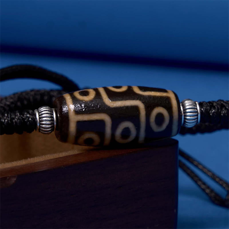 Tibetan Nine-Eye Dzi Bead Three-eyed Dzi Bead Wealth Protection Rope Bracelet