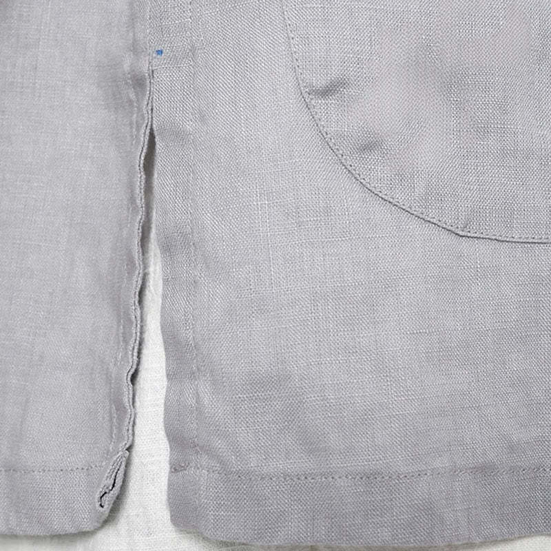 Solid Color Frog-button Long Sleeve Linen Women's Shirts With Pockets