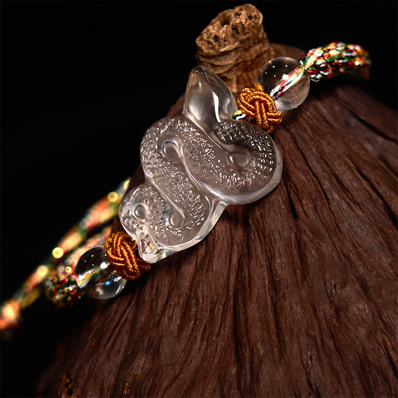 White Crystal String Year Of The Snake Healing Bracelet