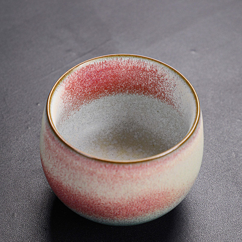 Retro Red Gradient Kiln Change Ceramic Teacup Kung Fu Tea Cup