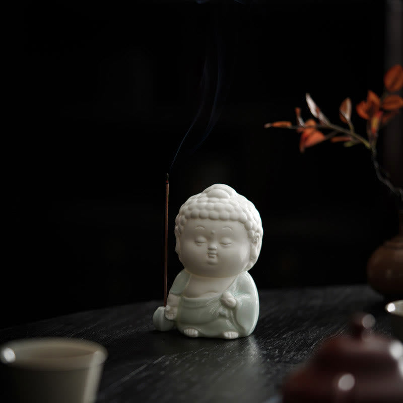 mystic zen Sitting Standing Reclining Ceramic Healing Incense Burner Desk Decoration