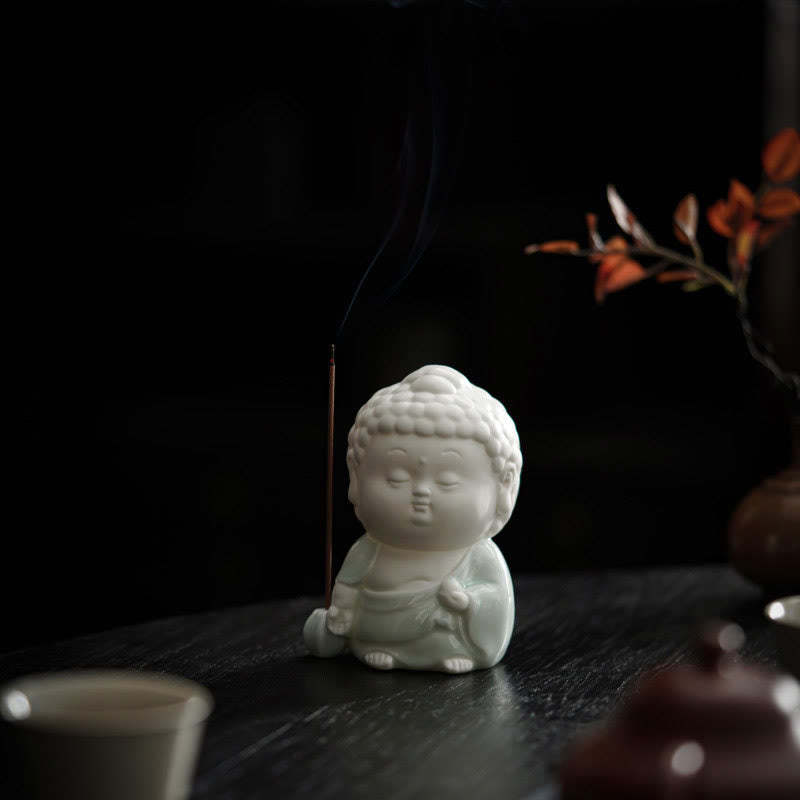 mystic zen Sitting Standing Reclining Ceramic Healing Incense Burner Desk Decoration