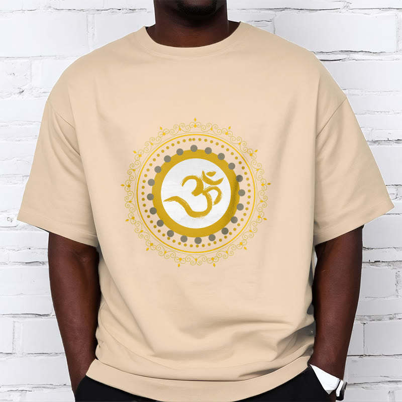 Om Mandala Pattern Cotton Tee T-shirt