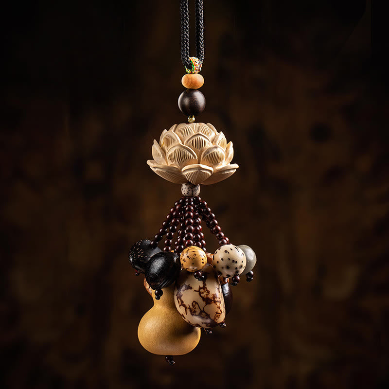 Boxwood Peach Wood Bodhi Seed Lotus mystic zen Avalokitesvara Gourd Peace Car Hanging Decoration