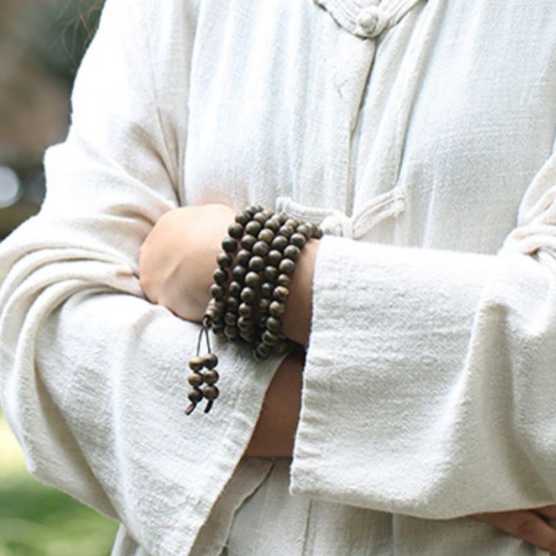 108 Mala Beads Natural Tarakan Agarwood Ward Off Evil Spirits Bracelet