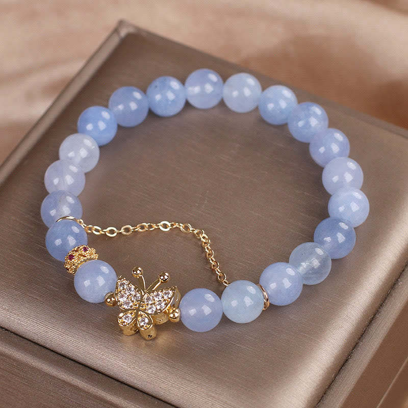 Aquamarine Butterfly Serenity Bracelet