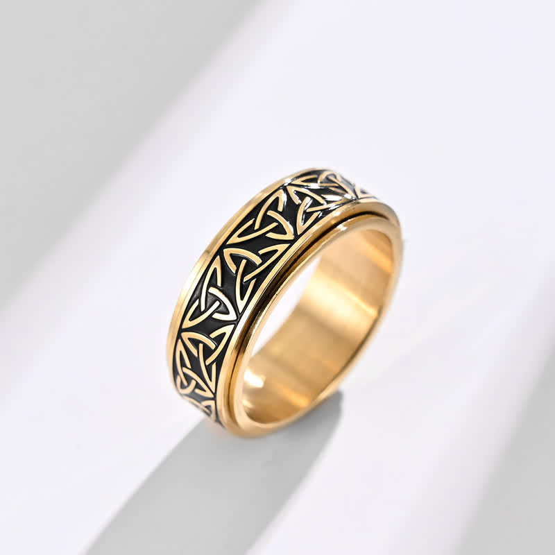 Triangle Knot Triquetra Titanium Steel Calm Rotatable Ring