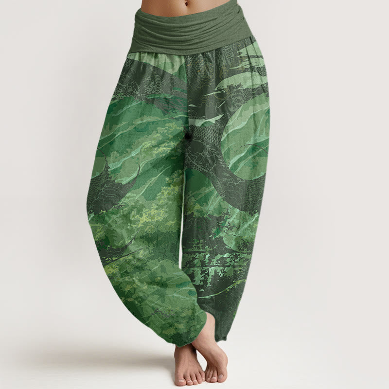 Dragon Forest Design Women's Elastic Waist Harem Pants