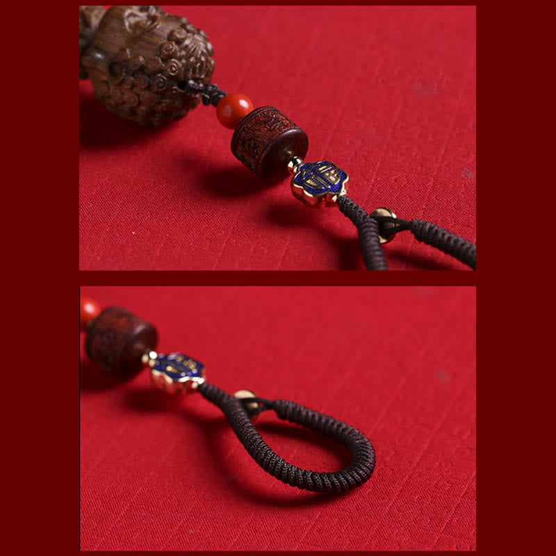 Chinese Zodiac Natal mystic zen Green Sandalwood Om Mani Padme Hum Peace Key Chain