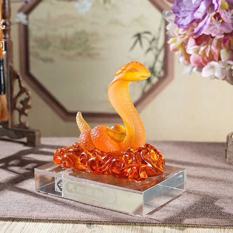 Year Of The Snake Ingot Liuli Art Piece Home Decoration