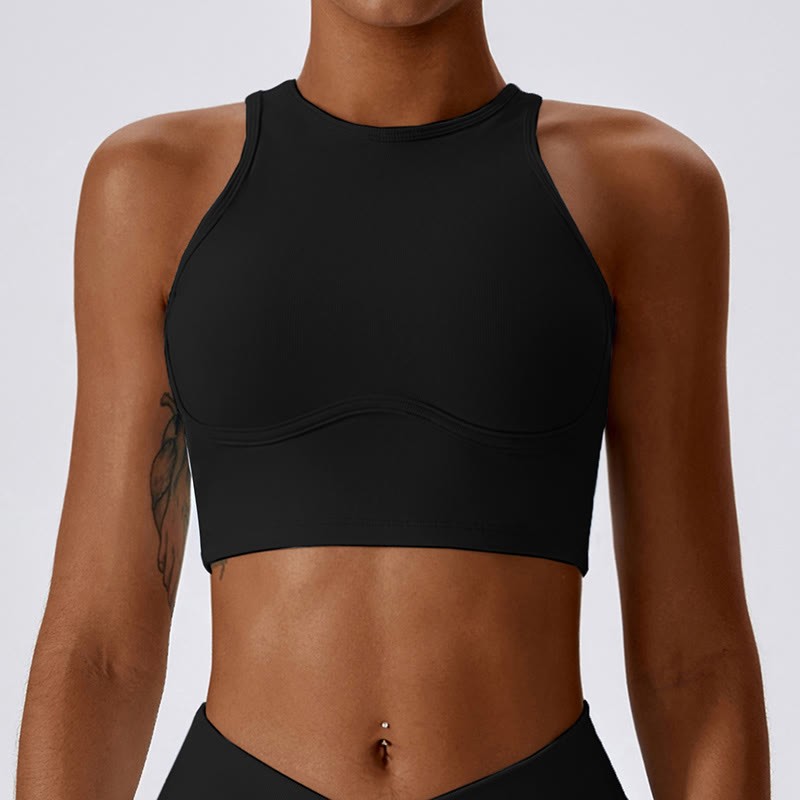 Sleeveless Crop Tank Top Flared Pants Sports Fitness Yoga