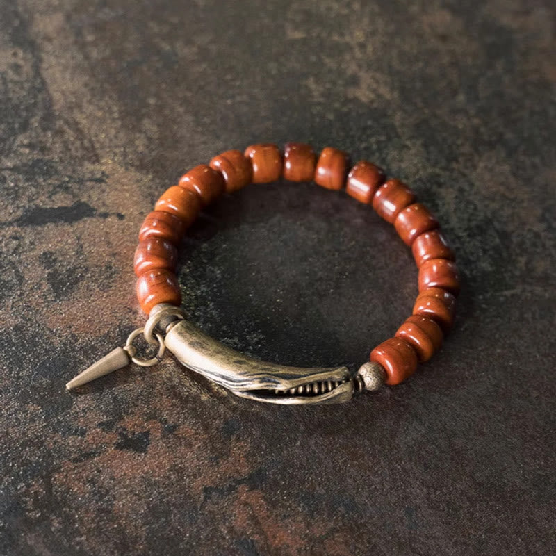 Yak Bone Copper Cone Pendant Strength Bracelet