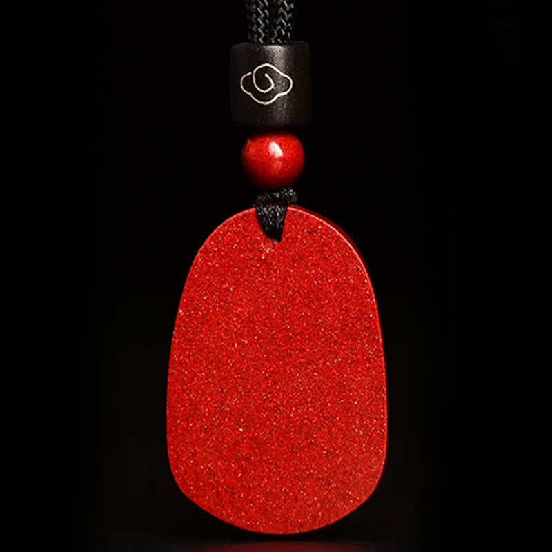 Chinese Zodiac Black Rope Cinnabar Calm Necklace Pendant