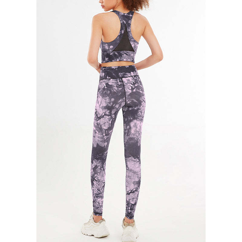 2Pcs Floral Flowers Print Crop Tank Top Pants Sports Gym Outfits Fitness Yoga Women's Yoga Sets