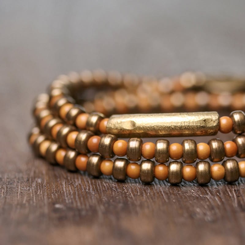 Retro Olive Pit Copper Wealth Bracelet