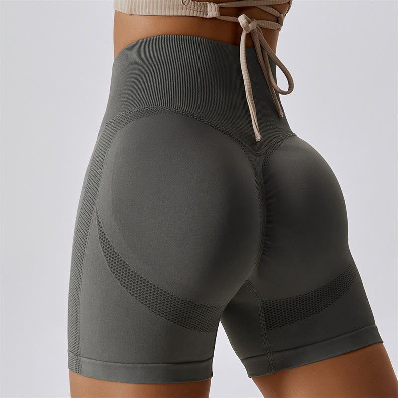 Women Seamless Sports Fitness High Waist Yoga Workout Shorts