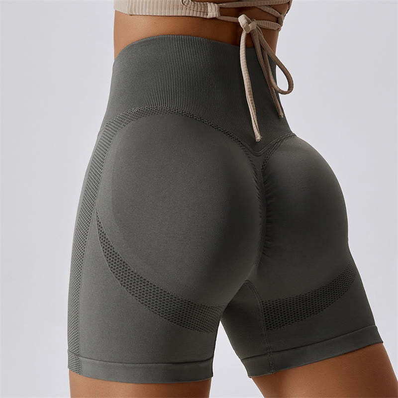 Women Seamless Sports Fitness High Waist Yoga Workout Shorts
