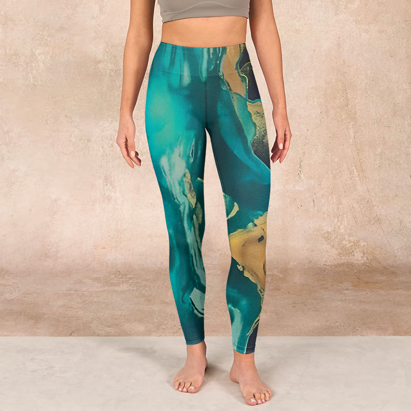 DarkCyan Natural Landscapes Exercise Leggings Women's Yoga Pants