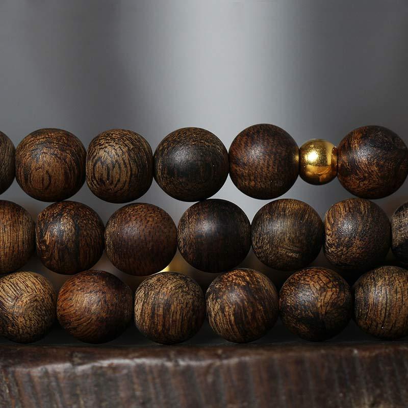 108 Mala Beads Nha Trang Agarwood Turquoise Prayer Meditation Bracelet Mala