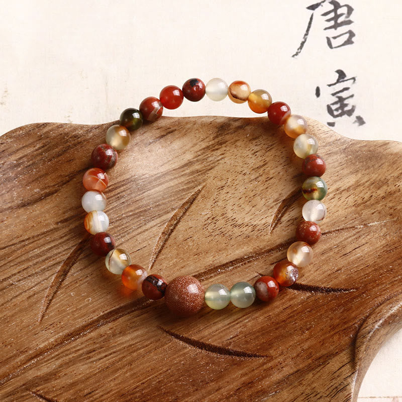 Red Agate Shoushan Stone Calm Blessing Bracelet
