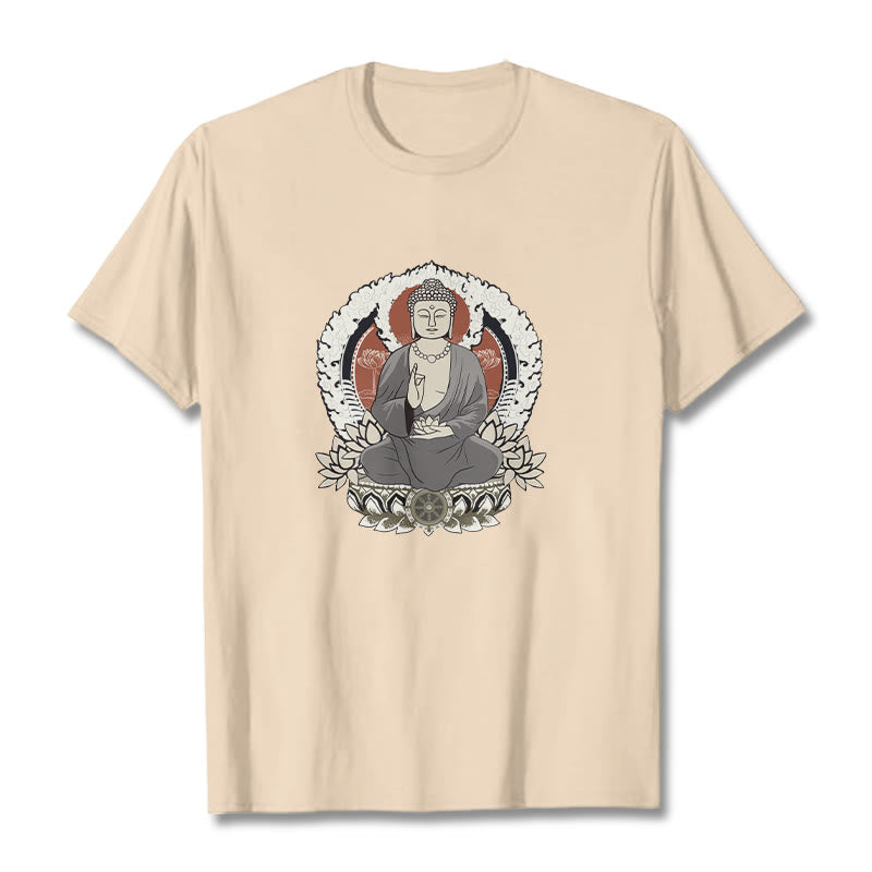 Meditating mystic zen Sitting With Lotus Pattern Tee T-shirt