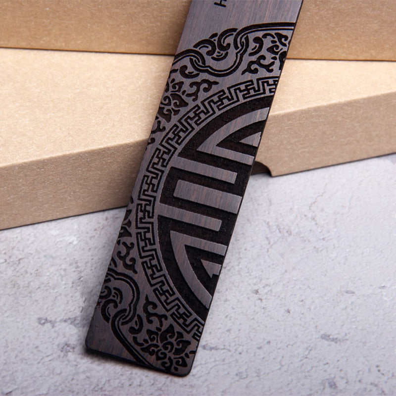 Zen Enlightenment Quotes Ebony Wood Small Leaf Red Sandalwood Bookmarks With Gift Box (Extra 30% Off | USE CODE: FS30)