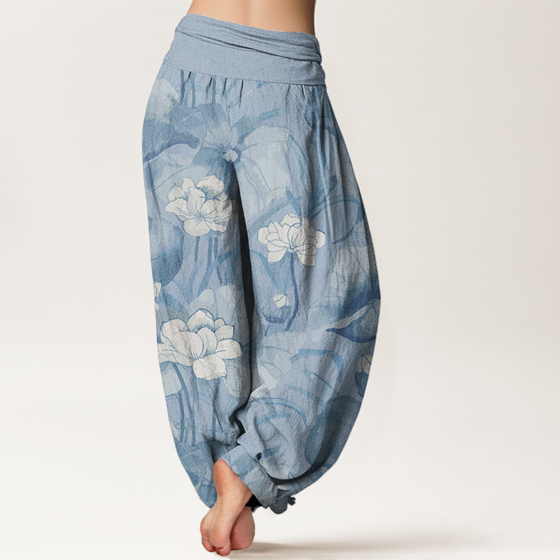 Lotus Design Women's Elastic Waist Harem Pants