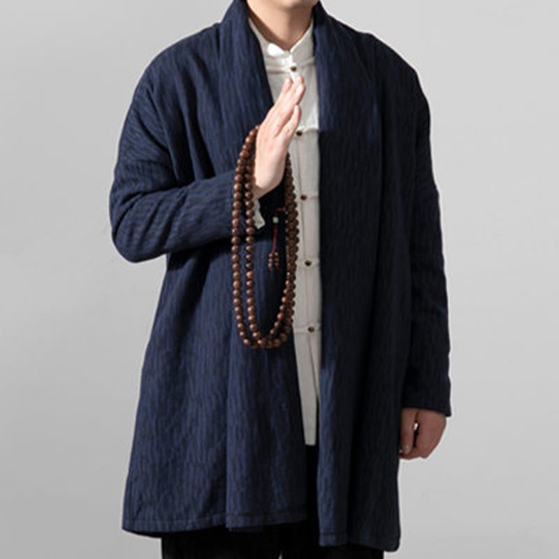 Fall Simple Cotton Fleece Lined Men's Mid-length Coat Clothing