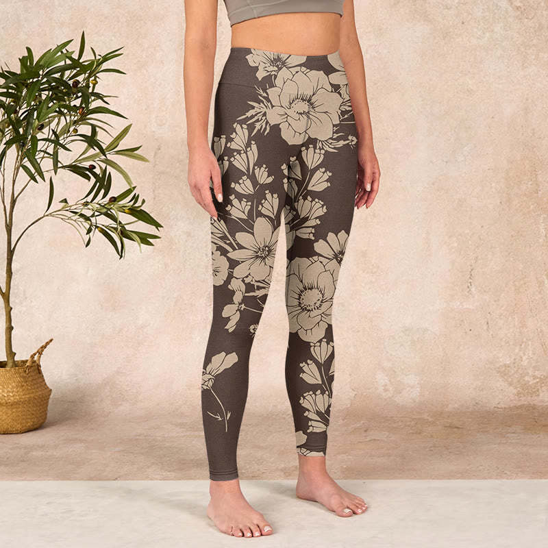 Flowers Blossom Print Sports Fitness Leggings Women's Yoga Pants