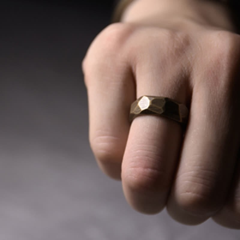 Tibetan Simple Design Copper Wealth Ring