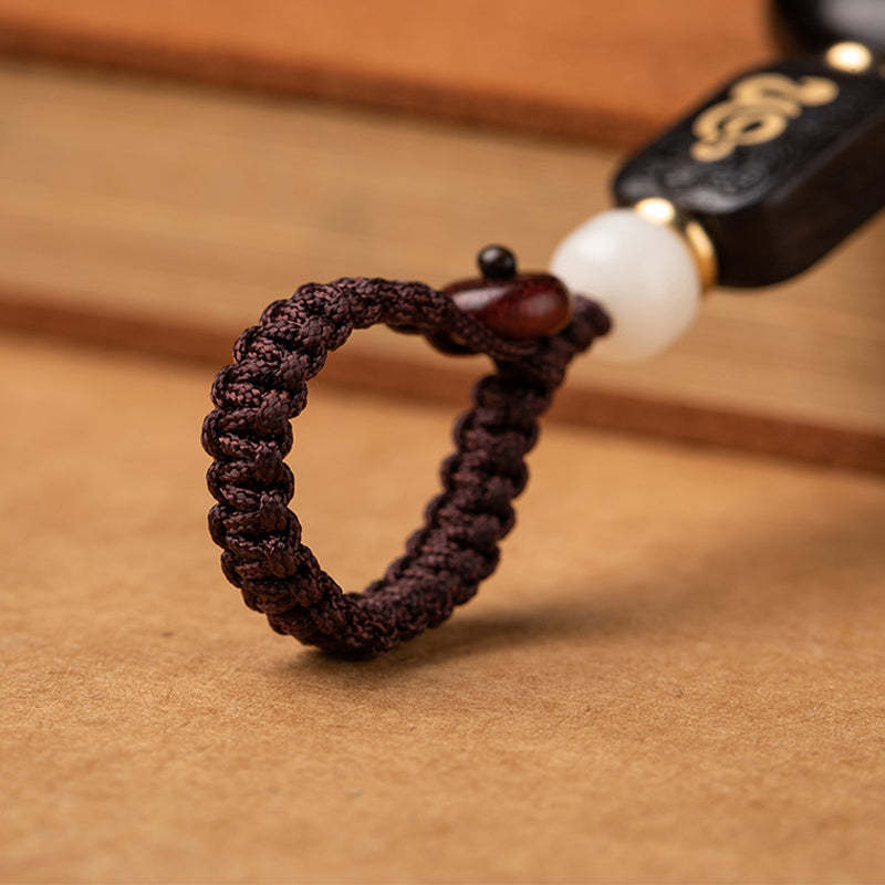 Ebony Wood Bodhi Seed Boxwood Lotus Enlightenment Key Chain Decoration