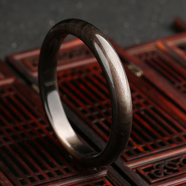 Gold Sheen Obsidian Silver Sheen Obsidian Protection Bracelet Bangle
