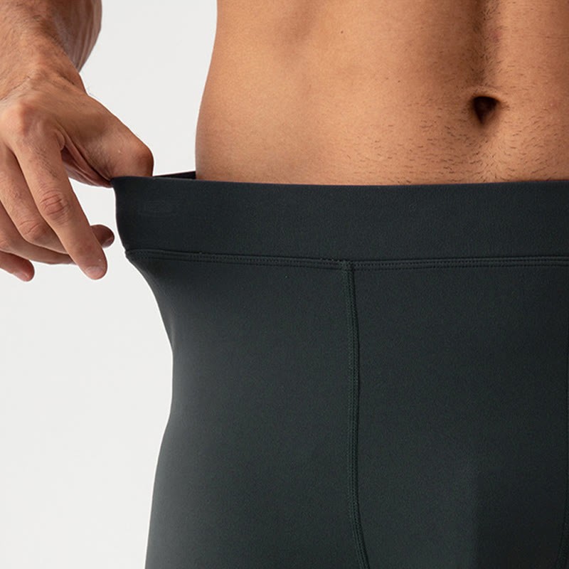 Plain High Waist Elastic Breathable Sports Men's Leggings Pants