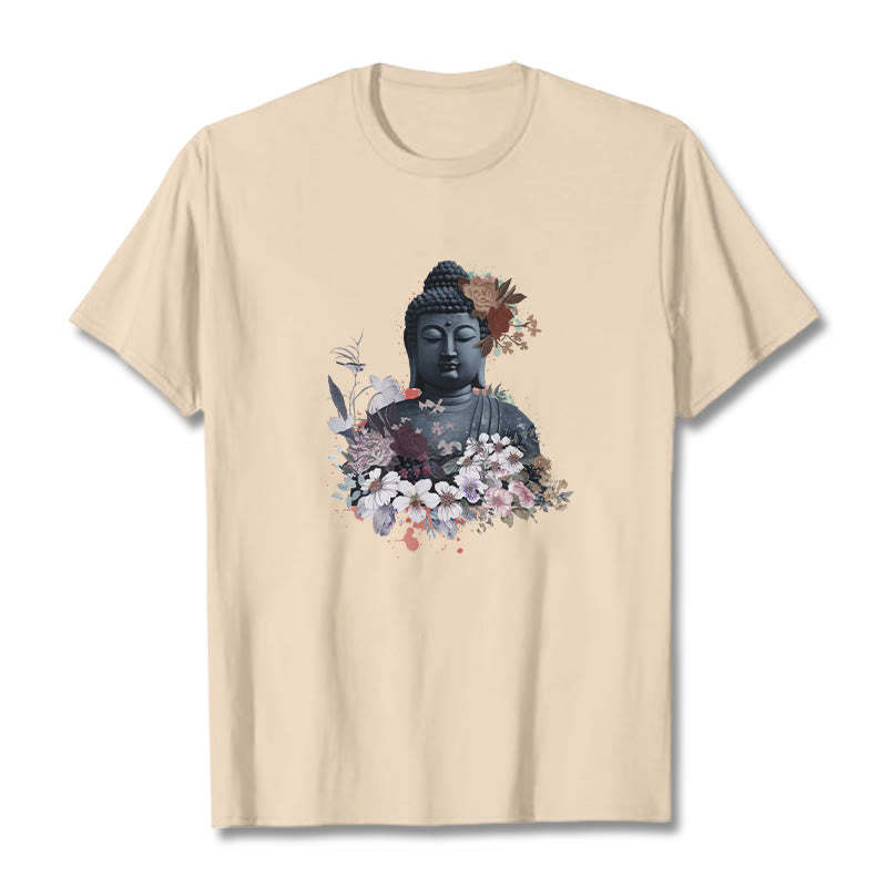 Colorful Flowers Surrounding mystic zen Pattern Tee T-shirt
