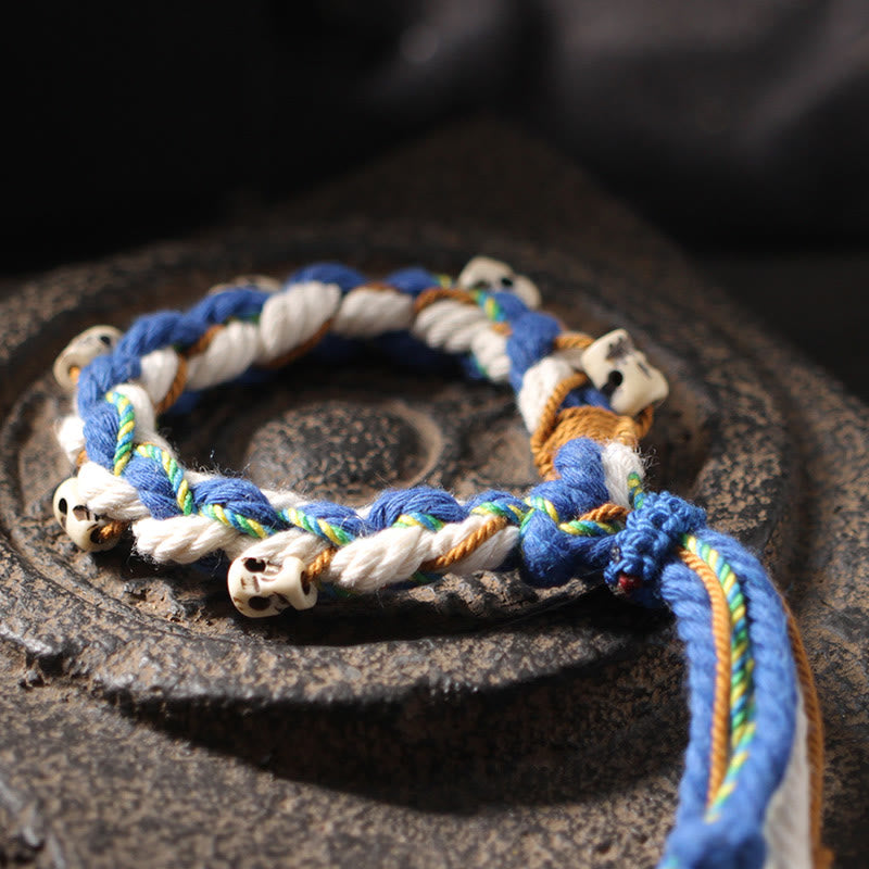 Tibetan Zakiram Goddess of Wealth Bead Engraved Handmade Luck Bracelet