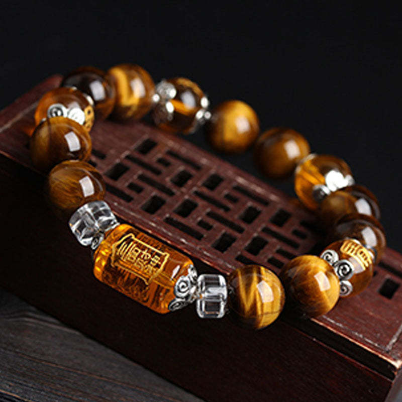 Tiger Eye Bead Fortune Prosperity Bracelet