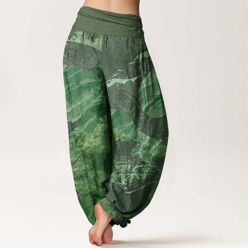 Dragon Forest Design Women's Elastic Waist Harem Pants