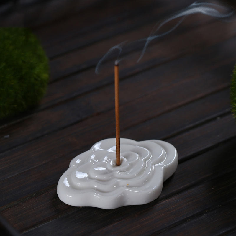 Mini Auspicious Clouds Design Healing Stick Ceramic Small Incense Burner Decoration
