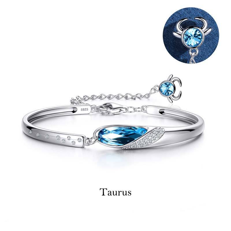 925 Silver Plated Copper 12 Constellations of the Zodiac Charm Bracelet