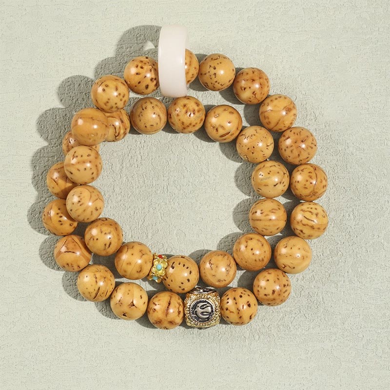 Tibetan Natural Purple Gold Rat Bodhi Seed Wealth Double Wrap Bracelet