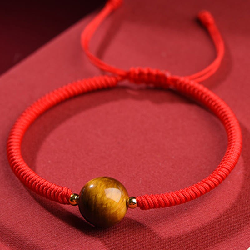 Handmade Tiger Eye Bead Luck Protection Rope Bracelet
