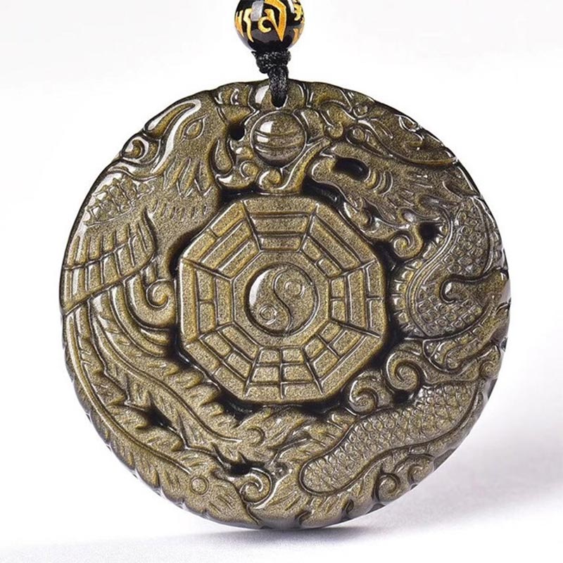 Golden Obsidian Healing Energy Necklace Pendant
